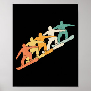 Póster Retro Snowboard Guay Vintage Snowboard Silhou