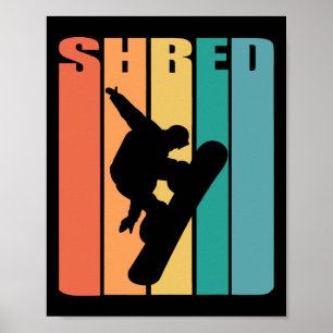 Póster Retro Snowboard Trick 70s estilo libre vintage Sno