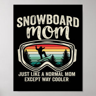 Póster Retro Snowboarder Mamá de snowboard Vintage Snowbo