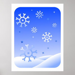 Póster Retro Snowflakes
