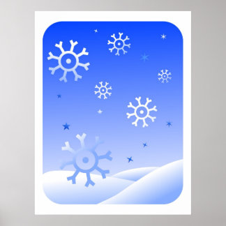 Póster Retro Snowflakes
