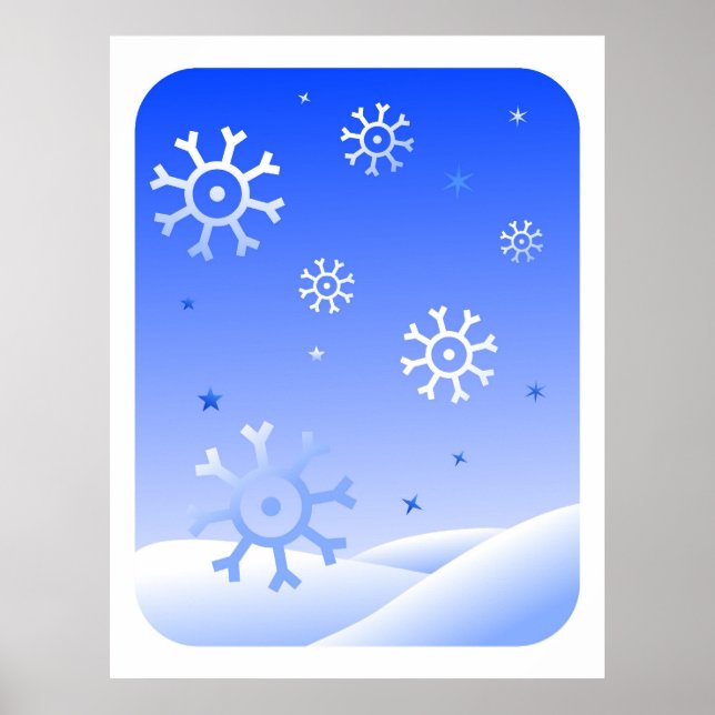 Póster Retro Snowflakes (Frente)