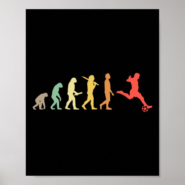 Póster Retro Soccer Evolution - Jugador de Fútbol  (Frente)