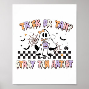 Póster Retro Spray Tan Artista Halloween Fantasma A Menos