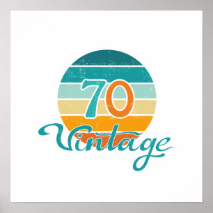 Póster Retro Sunset 70 Vintage Distressed