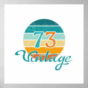 Póster Retro Sunset 73 Vintage Distressed