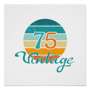 Póster Retro Sunset 75 Vintage Distressed