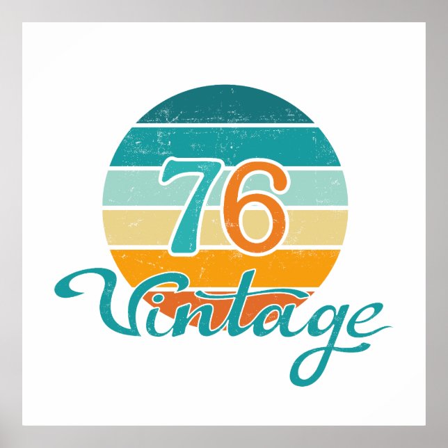 Póster Retro Sunset 76 Vintage Distressed (Frente)