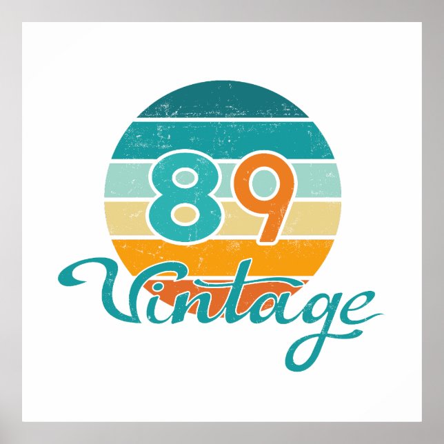 Póster Retro Sunset 89 Vintage Distressed (Frente)
