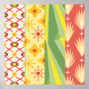 Póster Retro Sunshine Patterns – Bold Colorful 
