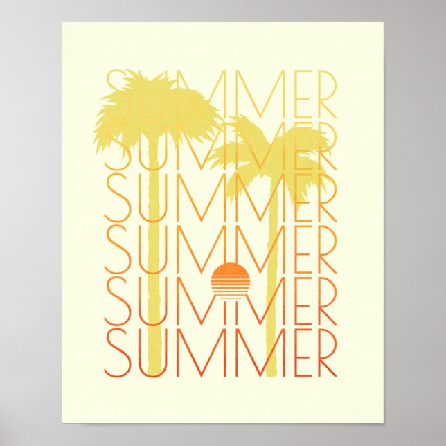 Póster Retro-Synthwave 80s Surf (Frente)