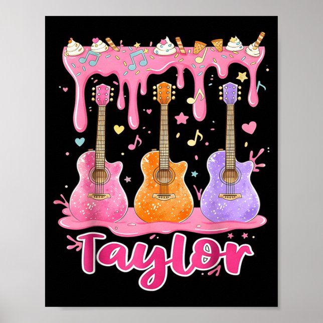 Póster Retro Taylor Ice Cream Dripng Groovy 80's Women Me (Frente)