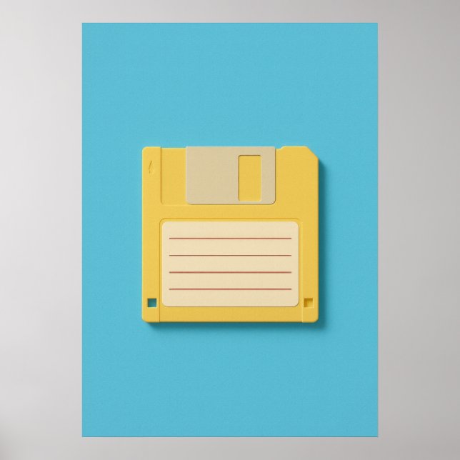 Póster Retro Tech Floppy Disk Pop Art (Frente)