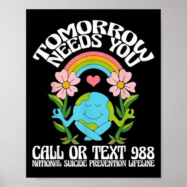 Póster Retro Tomorrow Needs You 988 Suicide Prevention Aw (Frente)