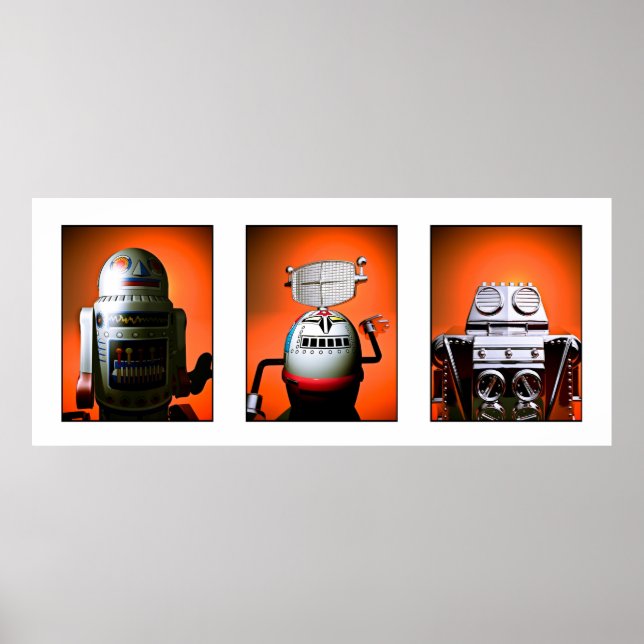 Póster Retro Toy Robot Lineup 01 Poster (Frente)