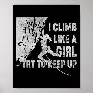 Póster Retro trepo como una chica intenta seguir el ritmo