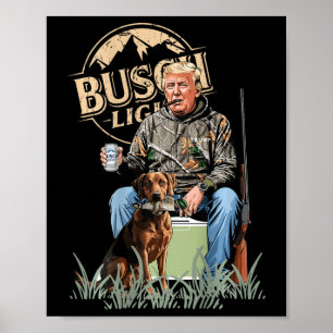 Póster Retro Trump Caza Cerveza Graciosa de Cerveza Bebie
