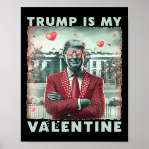 Póster Retro Trump es mi San Valentín 2 de San Valentín