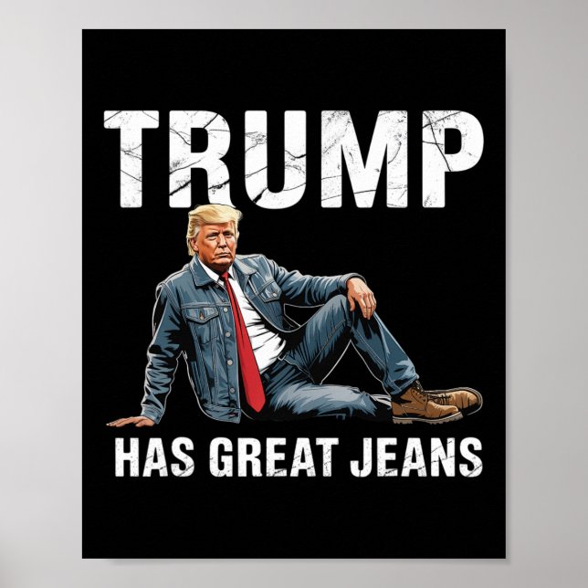 Póster Retro Trump Tiene Grandes Jeans Meme 1  (Frente)