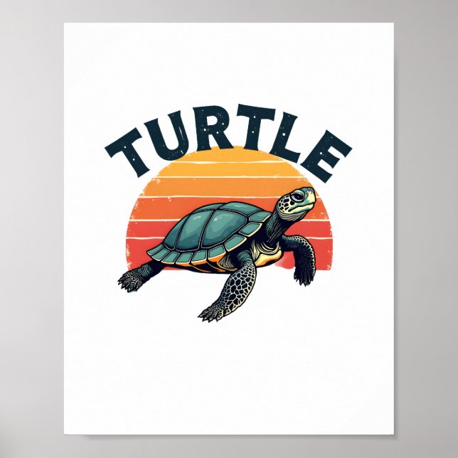 Póster Retro Turtle T-Shirt (Frente)