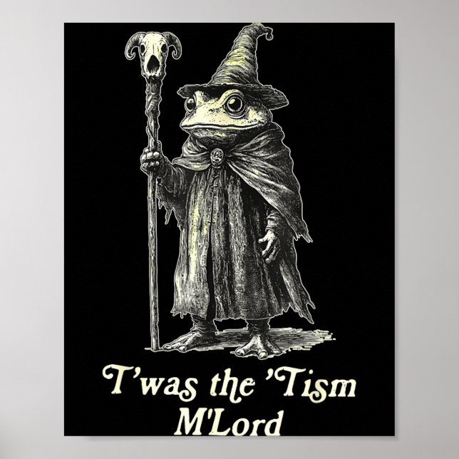 Póster Retro T'was The tism M'lord Funny Witch Frog Graph (Frente)