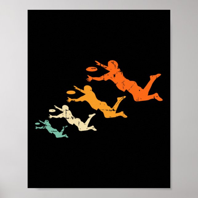 Póster Retro Ultimate Frisbee Player Vintage Disc Ultimat (Frente)
