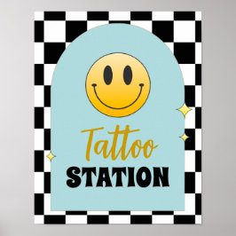 Póster Retro Un Amigo Feliz Cumpleaños Tattoo Station Rót