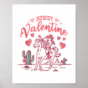 Póster Retro Valentine Western Valentine Apparel Howdy Va