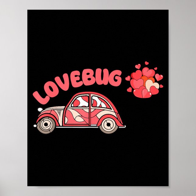 Póster Retro Valentines Lovebug Heart Groovy Valentines M (Frente)
