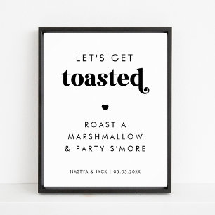 Póster Retro Vamos a conseguir Rótulo de Boda de malvavis