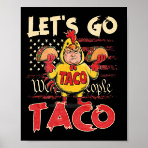 Póster Retro Vamos Taco Shirt Gracioso Vamos Taco por