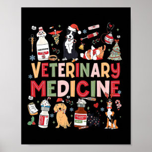 Póster Retro Veterinario Vet Tech Cat Perro C