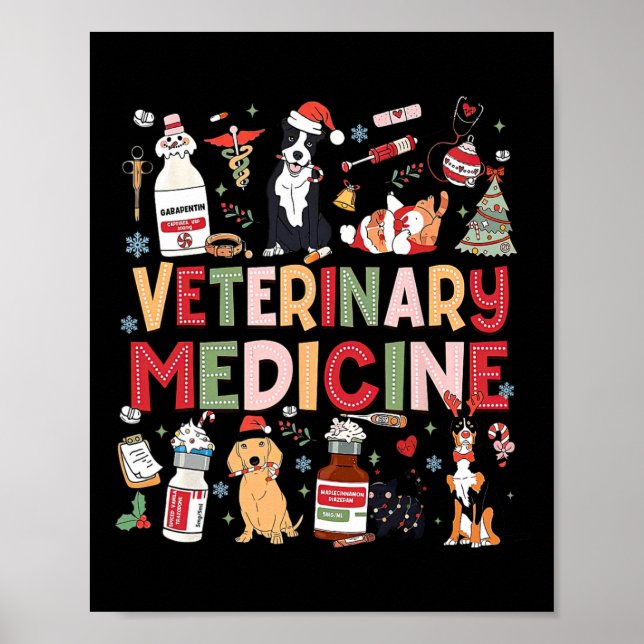 Póster Retro Veterinario Vet Tech Cat Perro C (Frente)