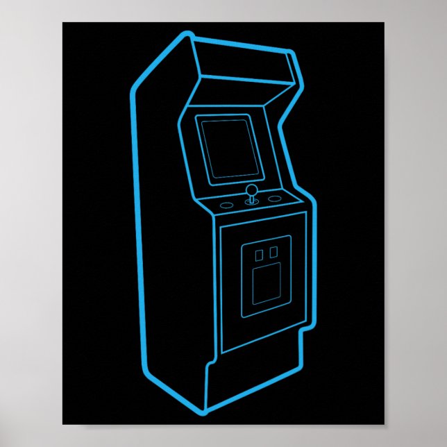 Póster Retro Video Game Arcade Cabinet  (Frente)