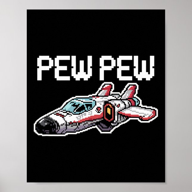 Póster Retro Video Game Ship Arcade Funny Nostalgia Gamer (Frente)