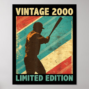 Póster Retro Vintage 2000 Baseball Lover Limited Edition