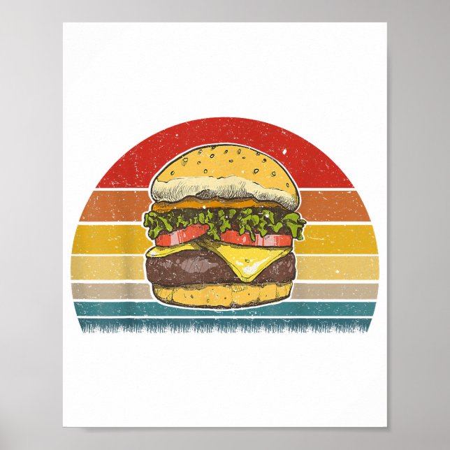 Póster Retro Vintage Cheeseburger Design Costume Hamburgo (Frente)