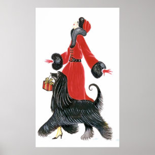 Póster Retro vintage Christmas art decor poster