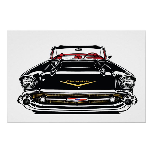 Póster Retro Vintage Classic Car Front Pop Art (Anverso)