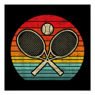 Póster Retro Vintage Crosage Tennis Racket Lover