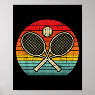Póster Retro Vintage Crosage Tennis Racket Lover