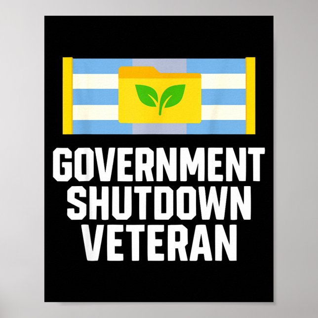 Póster Retro Vintage Government Shutdown Veteran  (Frente)