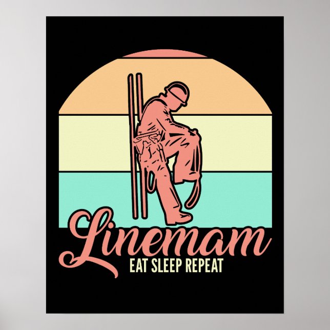 Póster Retro Vintage Lineman (Frente)