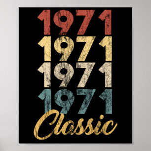 Póster Retro Vintage nacido en 1971 Regalo de cumpleaños