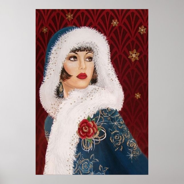 Póster Retro vintage navidad deña deco lady poster (Frente)