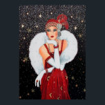 Póster Retro vintage navidad deña deco lady poster<br><div class="desc">diseño por www.etsy.com/Shop/VanityFlairDesign</div>