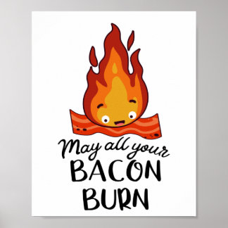 Póster Retro Vintage puede quemar todo tu tocino