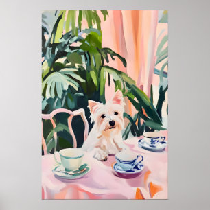 Póster Retro West Highland White Terrier, Westie