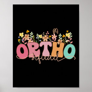 Póster Retro Wildflower Ortho Squad Ortopedia Enfermera R