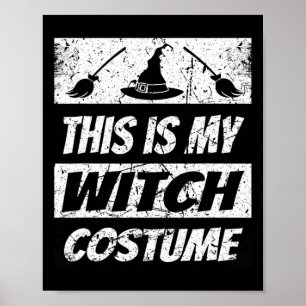 Póster Retro Witch Halloween Grupo Costume Spook
